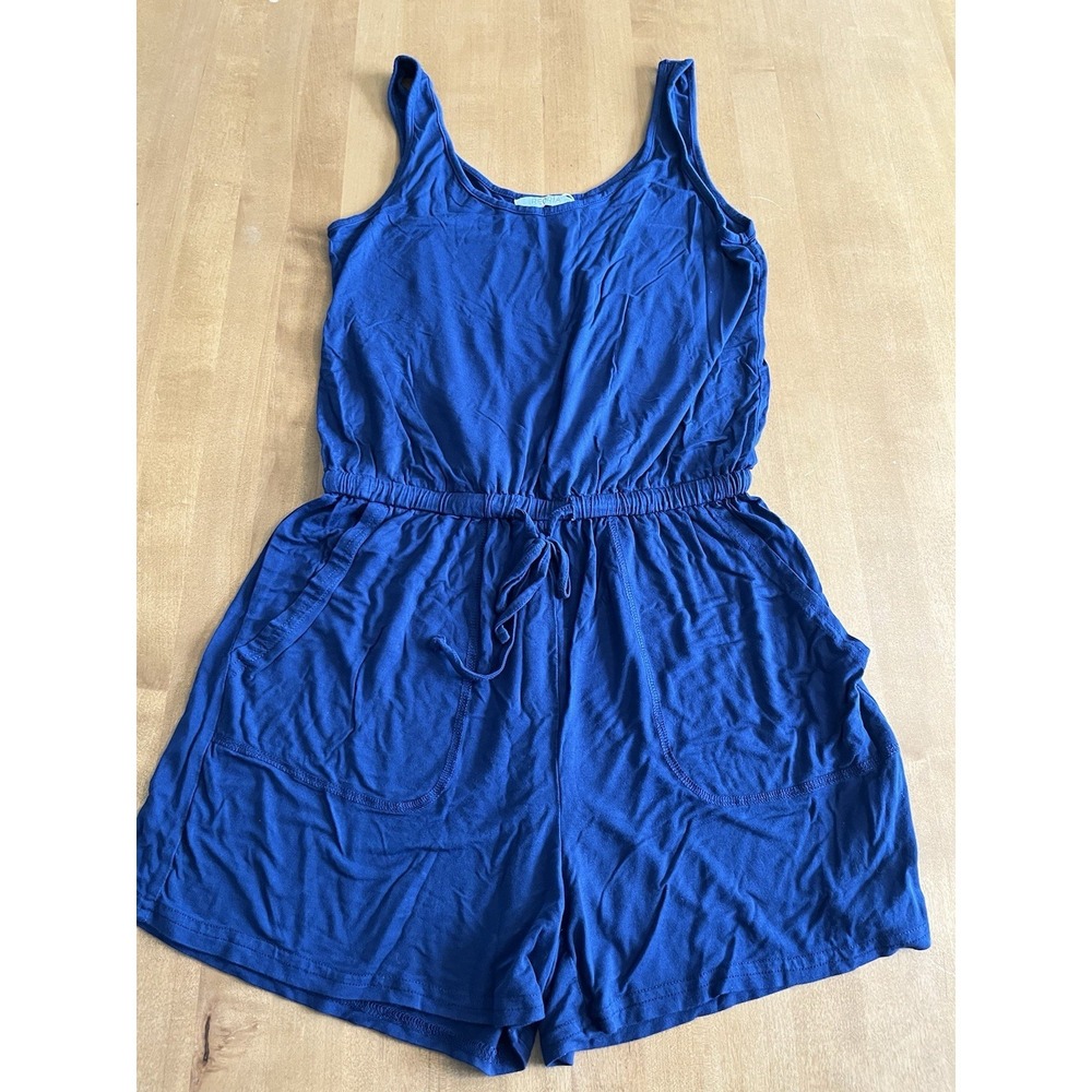 REORIA Womens S Navy Scoop Neck Sleeveless Tank Top Short Jumpsuit Romper NWOT
